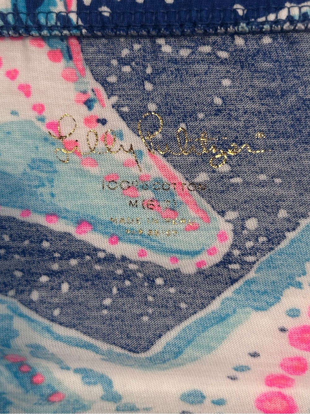 Lilly Pulitzer | Blue and Pink Floral Baby Cotton Top | Size - Picture 6 of 7